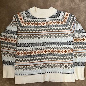 Treasure & Bond Ivory Fair Isle Crewneck Sweater Small